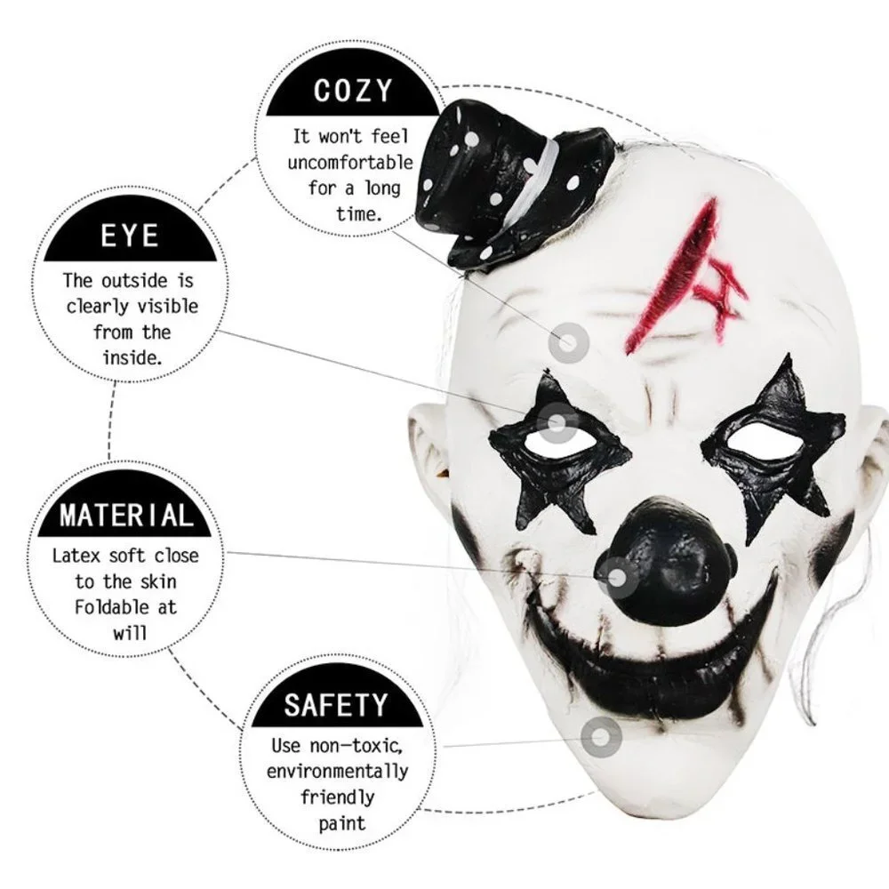Pennywise Dancing Clown Costume Latex Rubber Horror Scary Mask Halloween…